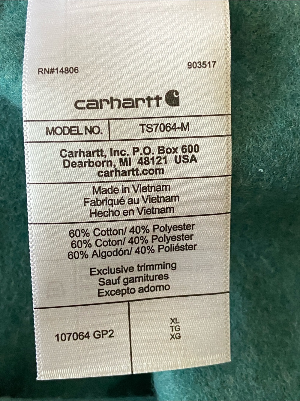Carhartt Men's Force Relaxed Fit Lightweight Logo moisture wicking fast dry XL - Picture 9 of 12